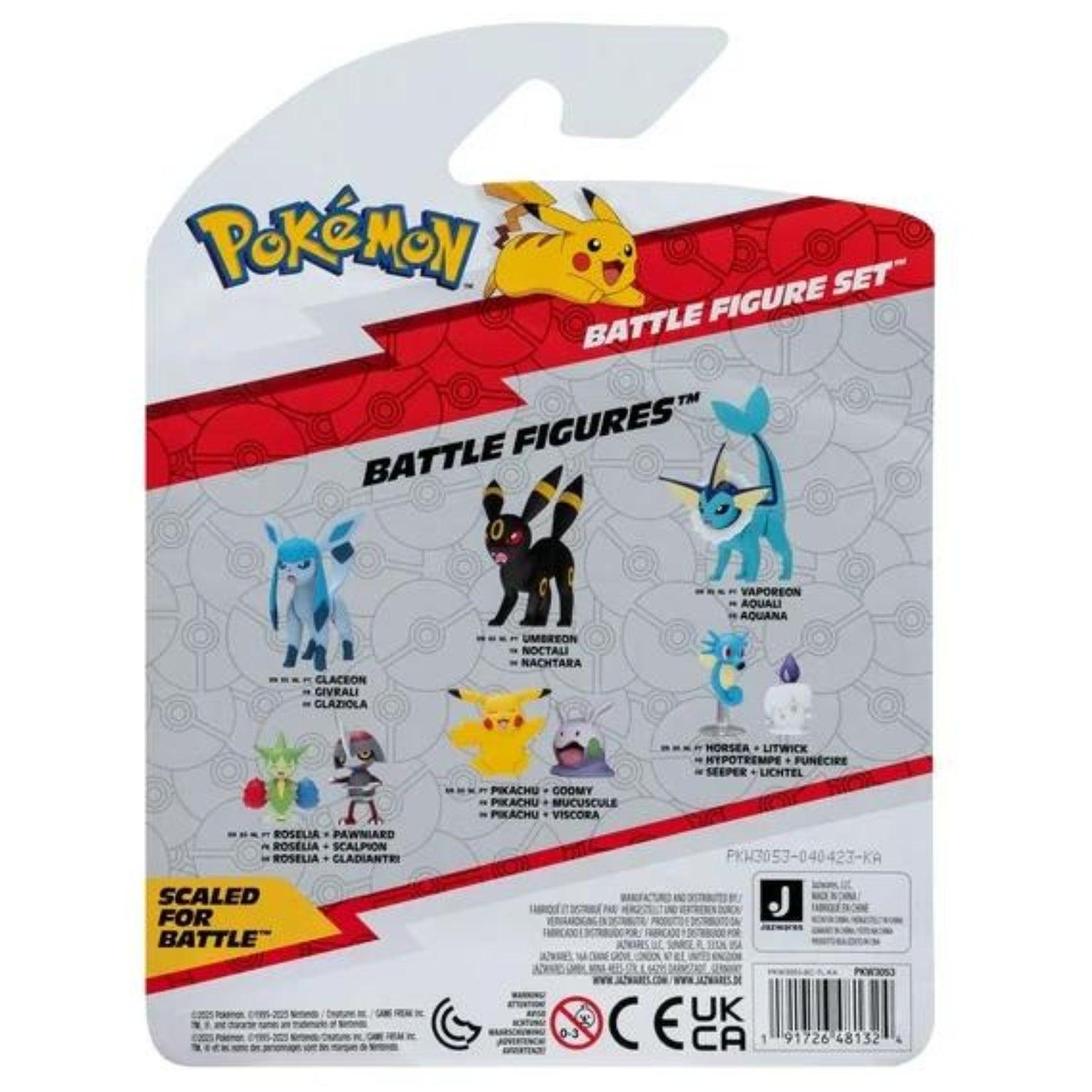 Figuras de Batalha Pokémon - Pikipek, Galarian Ponyta e Snorunt - Brincatoys