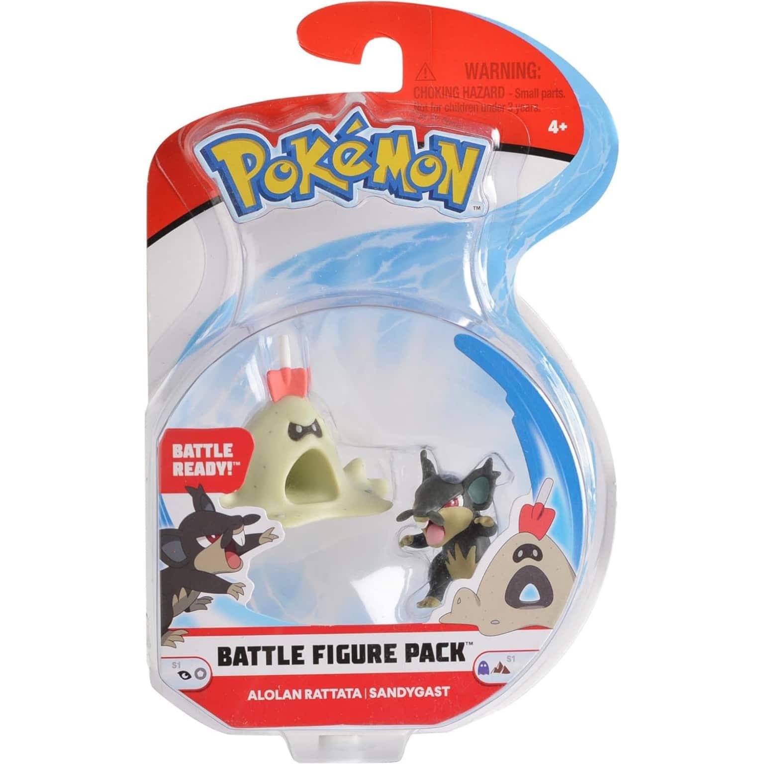 Figuras Pokemon - Alolan Rattata e Sandygast - Brincatoys