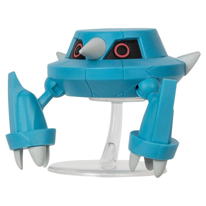 Figuras Batalha Pokémon: pormenor da figura de Metang azul com suporte
