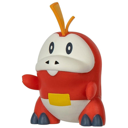 Conjunto de Batalha Pokémon: figura do Fuecoco vermelho em pormenor