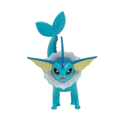 Figuras Batalha Pokémon: figura do Vaporeon azul vista de frente