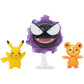 Apresentamos Pokémon Figuras de Batalha Teddiursa, Pikachu e Gastly com o SKU 233992322 recomendado para + 4 anos