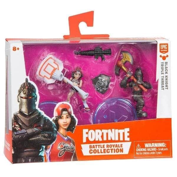 Fortnite Pack 2 Figuras Black Knight & Triple Threat - Brincatoys