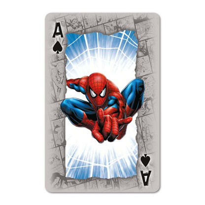 Ás de espadas do baralho Marvel com o Homem-Aranha