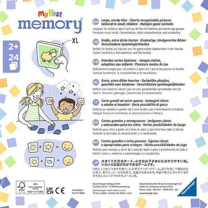 Verso da caixa do Jogo de Memória My First memory com as cartas grandes