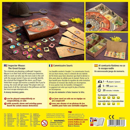 Parte de trás da caixa do Jogo Inspector Mouse