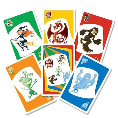 Cartas coloridas do Jogo Mentiroso com personagens ilustradas