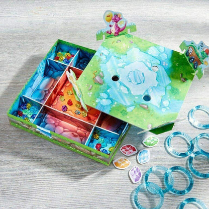 Jogo Tesouro Brilhante: tabuleiro com coluna de anéis de gelo e pedras brilhantes
