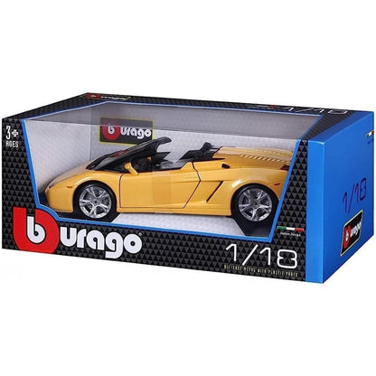 Lamborghini Gallardo Spyder amarelo 1/18 na caixa Bburago