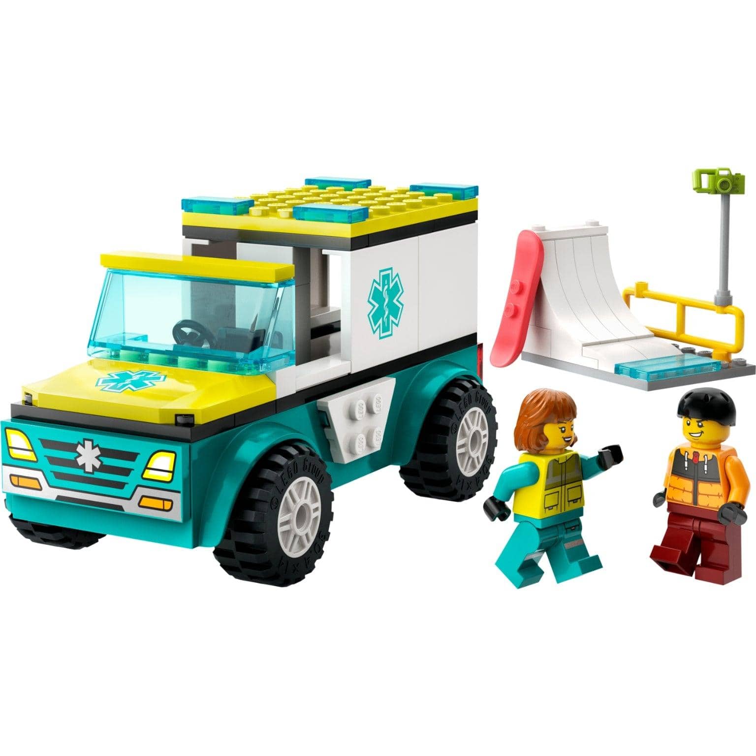 Apresentamos Lego City Ambulância de Emergência e Snowboarder com o SKU 666040324 recomendado para + 4 anos
