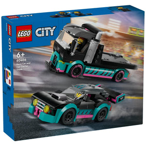 Apresentamos Lego City 60406 Carro de Corrida e Camião de Transporte de Carros com o SKU 666040624 recomendado para + 6 anos