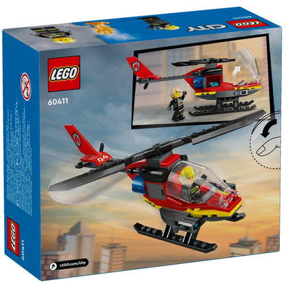 LEGO City Helicóptero de Resgate dos Bombeiros: verso da caixa com o helicóptero