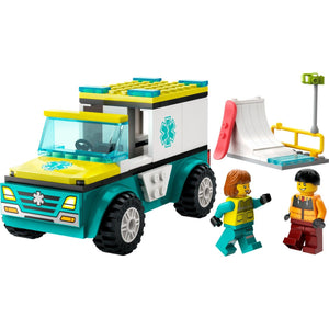 Lego City Ambulância de Emergência e Snowboarder - Brincatoys