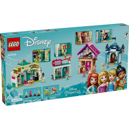 Parte de trás da caixa LEGO Disney Princess 43246 com as princesas
