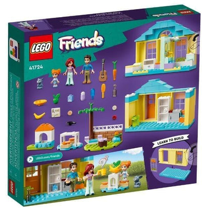 LEGO Friends Casa da Paisley: verso da caixa com as divisões da casa