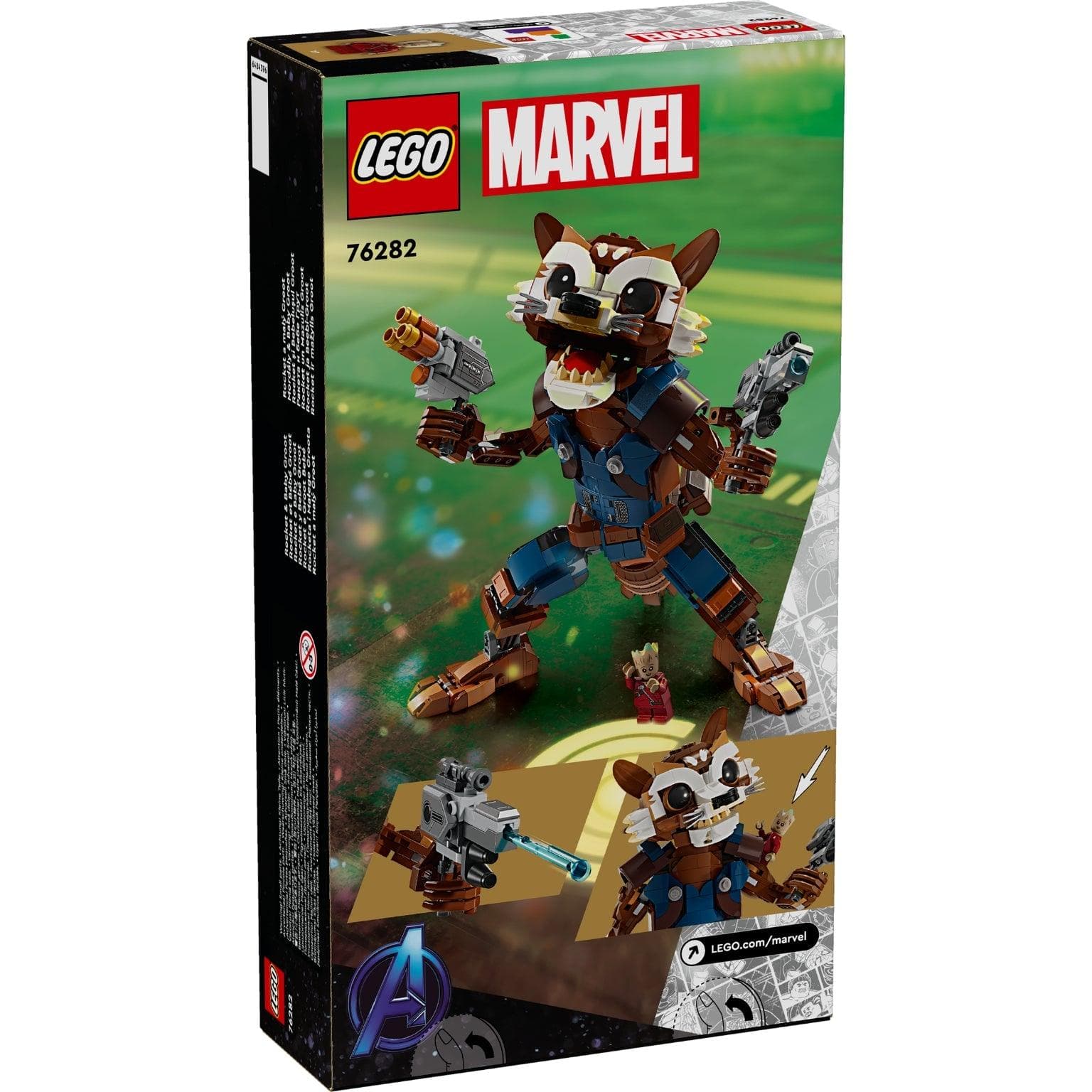 Apresentamos Lego Marvel Rocket e Groot Bebé com o SKU 667628224 recomendado para + 10 anos