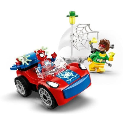 LEGO Marvel carro do Spider-Man montado com Doc Ock e teia