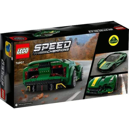 Parte de trás da caixa LEGO Speed Champions Lotus Evija