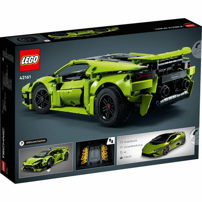 Parte de trás da caixa LEGO Technic 42161 com detalhes do motor