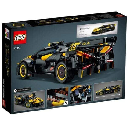 Parte de trás da caixa LEGO Technic Bugatti Bolide