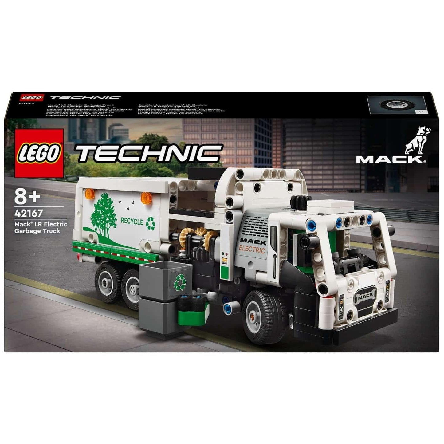 Apresentamos Lego Technic - Camião do Lixo Mack LR Electric com o SKU 664216724 recomendado para + 8 anos