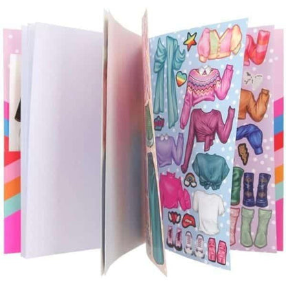 Folhas de autocolantes de roupa do Livro Dress Me Up Top Model