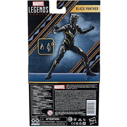 Parte de trás da caixa Marvel Legends Black Panther