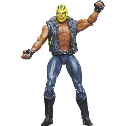 Figura Marvel's Rage com máscara amarela e colete de ganga