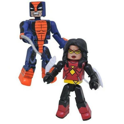 Figuras Minimates Spider-Woman e Constrictor, lado a lado