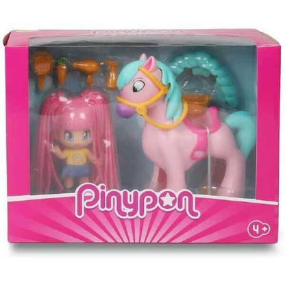 PinyPon Pónei Cabelos ao Vento na embalagem com boneca e pónei
