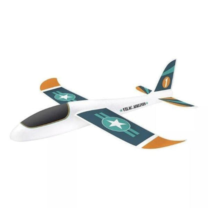 Planador XL branco com estrela verde e pontas cor de laranja