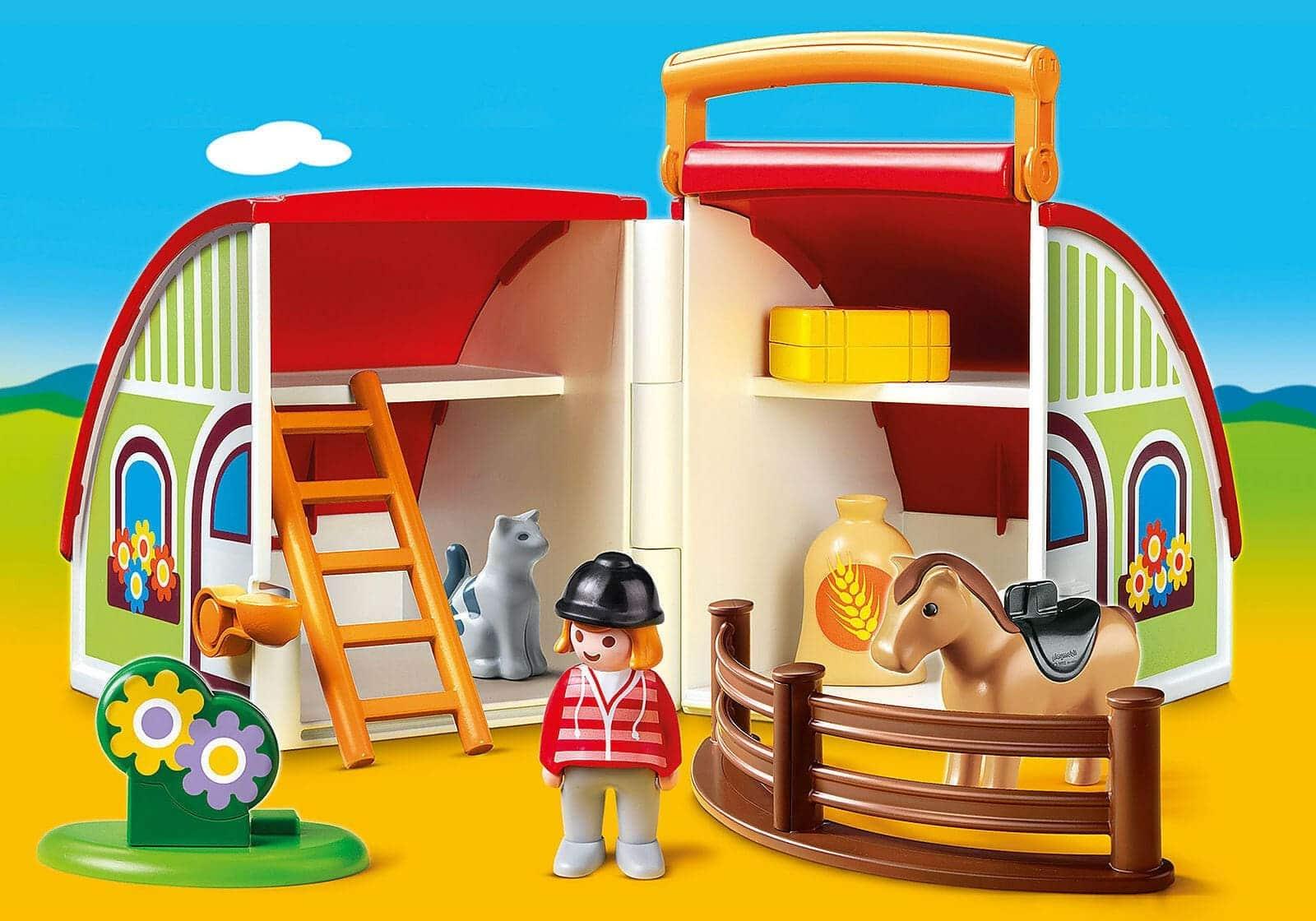 Apresentamos Playmobil 1.2.3 Mala Quinta dos Cavalos com o SKU 657018021 recomendado para + 12 meses