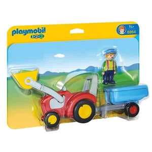 Apresentamos Playmobil 1.2.3 Tractor com Reboque com o SKU 65696423 recomendado para + 12 meses