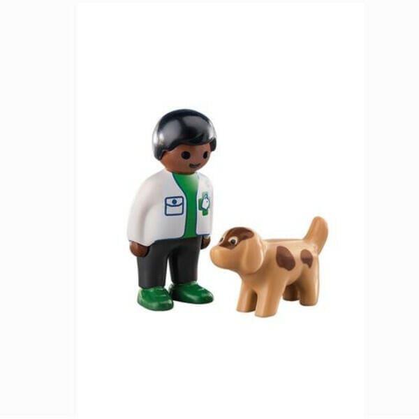 playmobil 1.2.3 Veterinário com Cão - Brincatoys