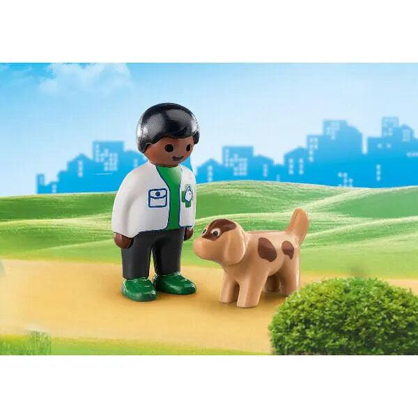 playmobil 1.2.3 Veterinário com Cão - Brincatoys