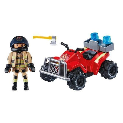 Playmobil 71090 Bombeiros Speed Quad: moto-quatro vermelha, bombeiro e machado