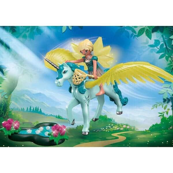 Apresentamos Playmobil Crystal Fairy com Unicórnio com o SKU 657080922 recomendado para + 7 anos