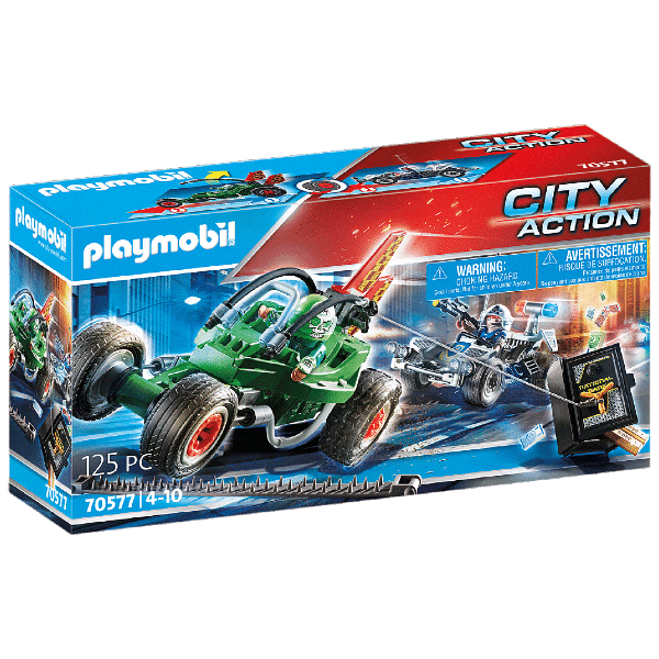 Apresentamos Playmobil Kart Policial: Perseguição ao ladrão do cofre com o SKU 657057721 recomendado para + 4 anos