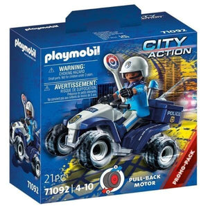 Apresentamos Playmobil Polícia Speed Quad com o SKU 657109223 recomendado para + 4 anos
