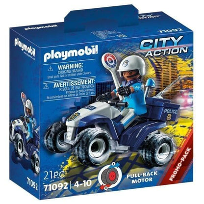 Apresentamos Playmobil Polícia Speed Quad com o SKU 657109223 recomendado para + 4 anos