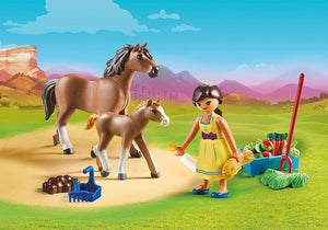 Apresentamos Playmobil Pru com Cavalo e Potro com o SKU 657012221 recomendado para + 4 anos