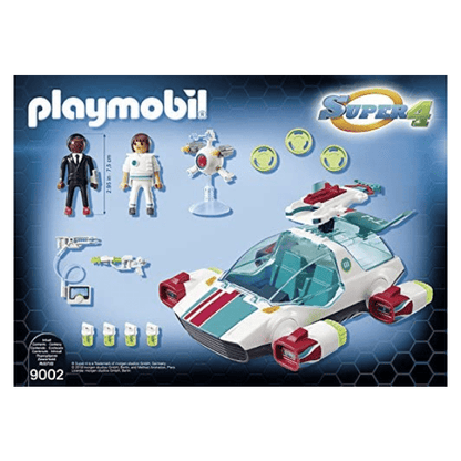 Parte de trás da caixa Playmobil 9002 FulguriX com Agente Gene