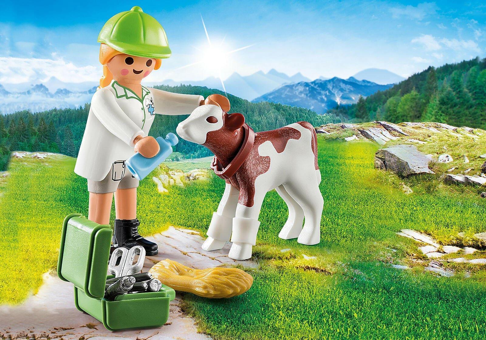 Apresentamos Playmobil Veterinária com Bezerro com o SKU 657025221 recomendado para + 4 anos