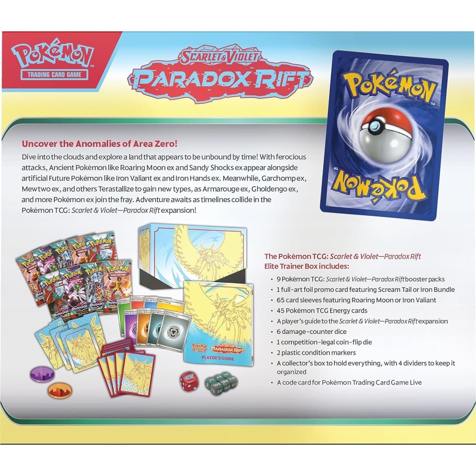 Pokémon Scarlet and Violet: Paradox RIFT: Elite Trainer Box - Roaring Moon - Brincatoys