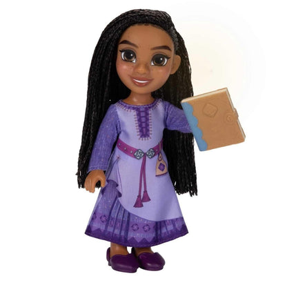 Princesa Disney Asha 15 cm com vestido roxo e livro
