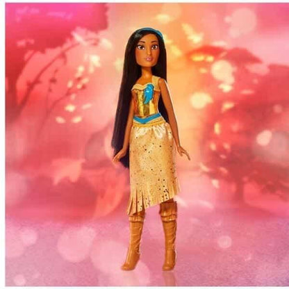 Boneca Pocahontas Brilho Real de vestido dourado