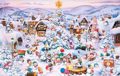 Imagem do Puzzle Christmas Choir com bonecos a cantar na neve