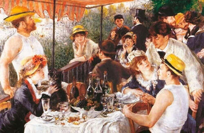 Imagem do Puzzle Breakfast the Rowing: convívio à mesa numa varanda com toldo