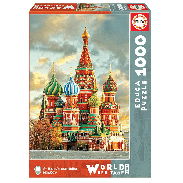 Apresentamos Puzzle 1000 peças -Catedral S. Basílio, Moscovo- com o SKU 551799820 recomendado para + 10 anos