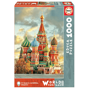 Apresentamos Puzzle 1000 peças -Catedral S. Basílio, Moscovo- com o SKU 551799820 recomendado para + 10 anos